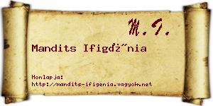 Mandits Ifigénia névjegykártya